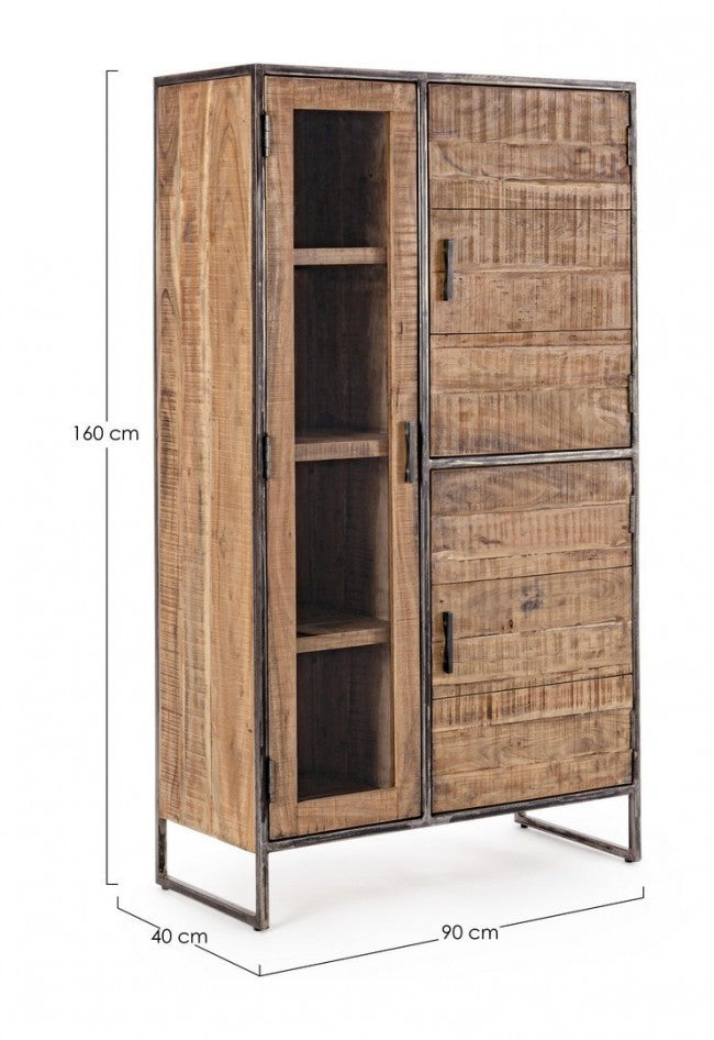 VITRINA MADERA DE ACACIA / ACERO