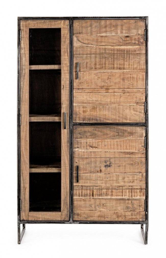 VITRINA MADERA DE ACACIA / ACERO