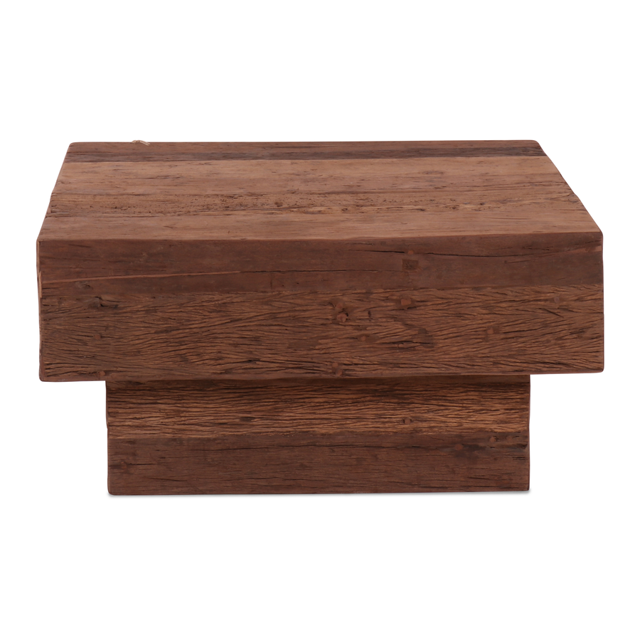 Mesa de centro de madera maciza de teca reciclada