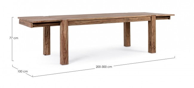 Mesa comedor extensible madera sheesham 200-300cm