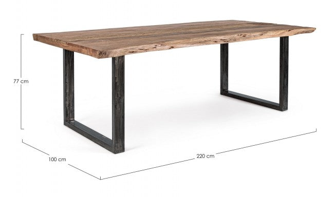 Mesa comedor madera de acacia / acero 220cm