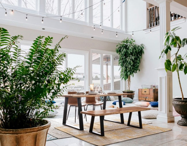 Banco madera de acacia / acero