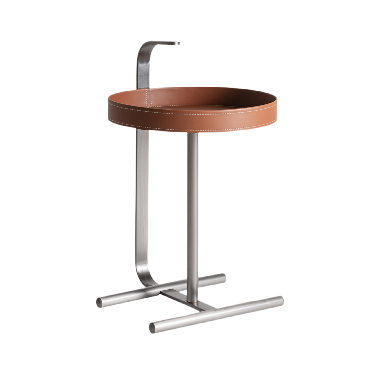 MESA AUXILIAR ACERO / PIEL VEGANA