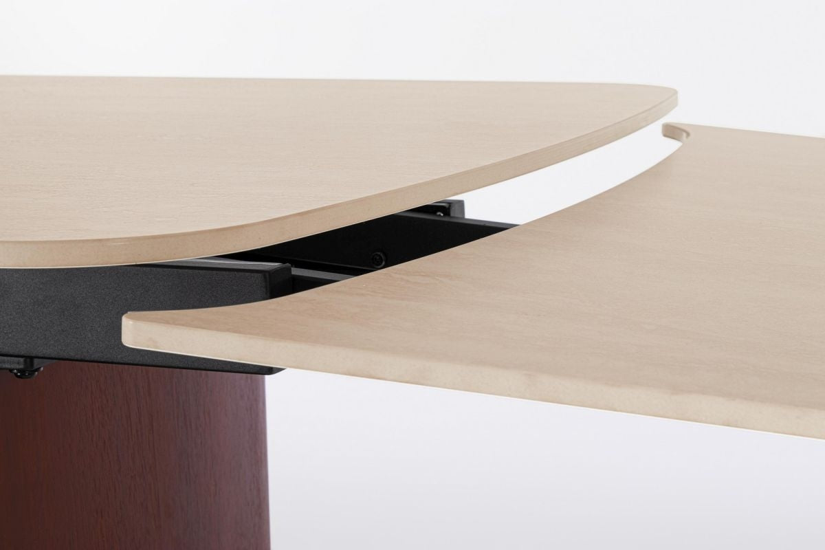 Mesa comedor extensible gres porcelánico / nogal 180-260cm
