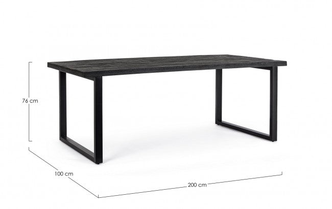 Mesa comedor madera mango / acero 200cm