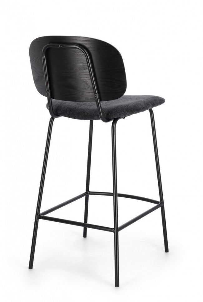 Taburete tejido / madera álamo / acero