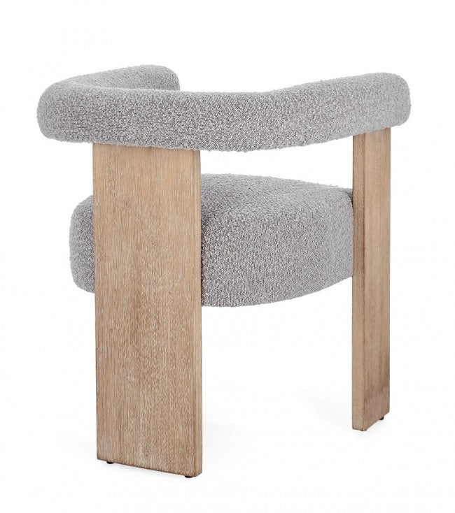 Silla tejido bouclé / rubberwood