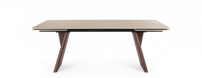 Mesa comedor extensible gres porcelánico / nogal 200-300cm