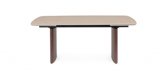 Mesa comedor extensible gres porcelánico / nogal 180-260cm