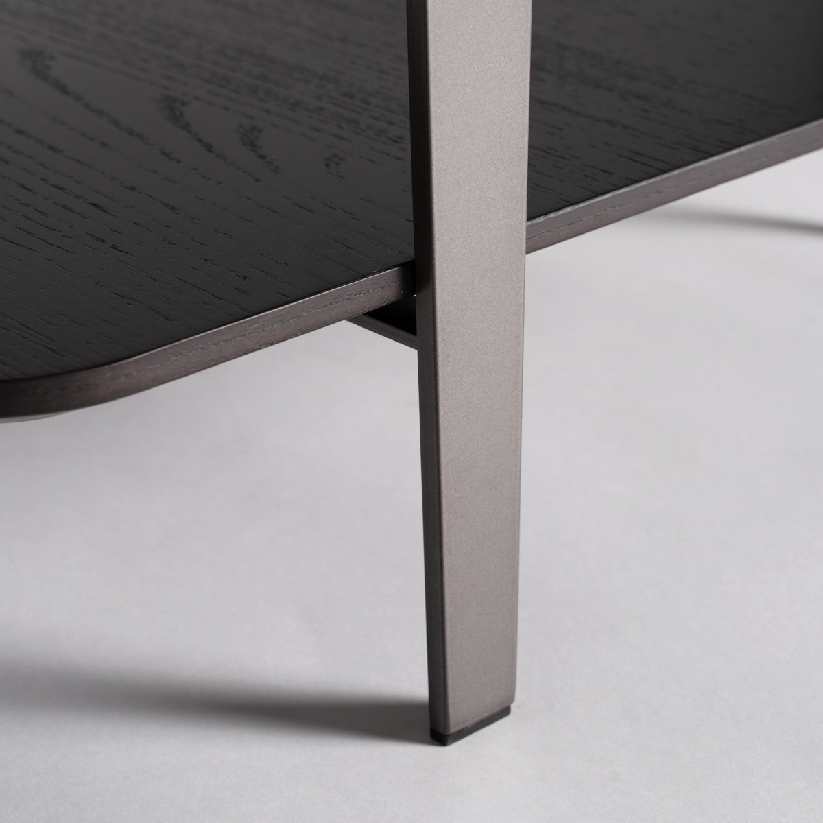 MESA AUXILIAR MADERA DE FRESNO / CRISTAL