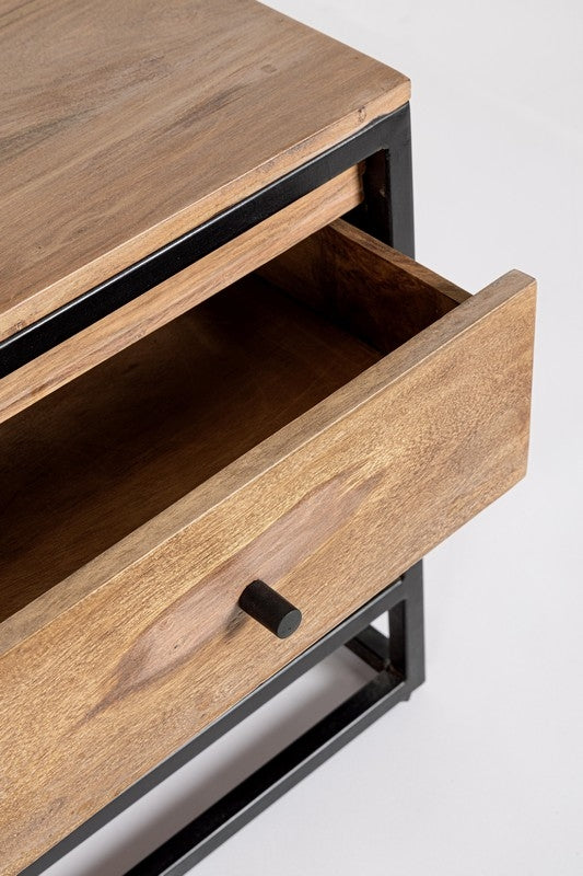 MUEBLE TV MADERA SHEESHAM / ACERO