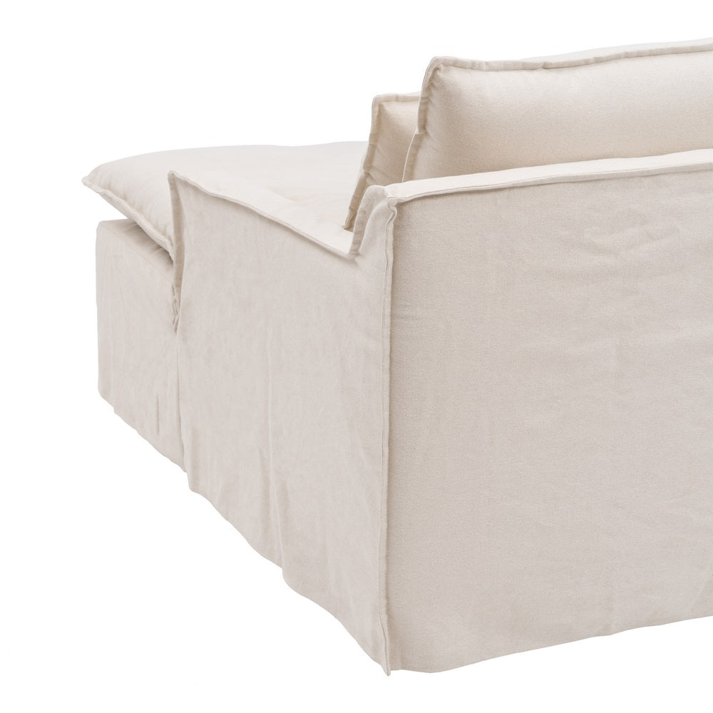SOFÁ CHAISE LONGUE BEIGE TEJIDO SALÓN 190 X 165 X 95 CM