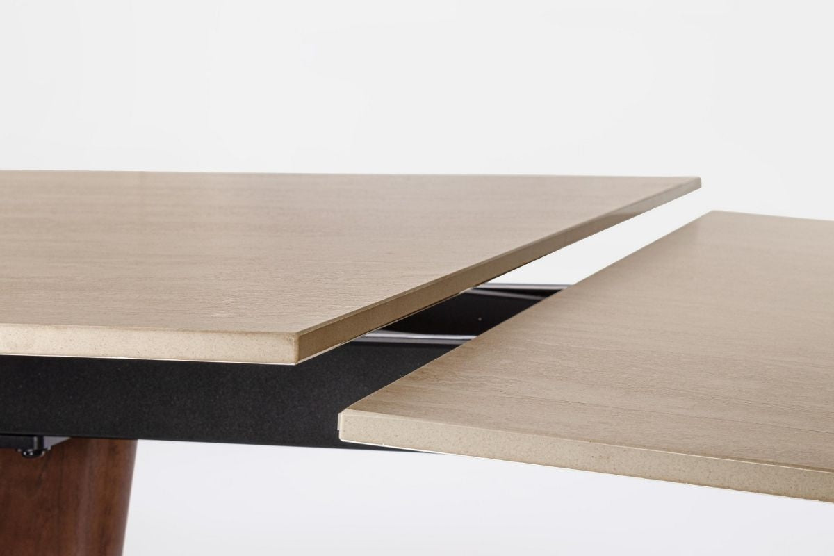 Mesa comedor extensible gres porcelánico / nogal 200-300cm