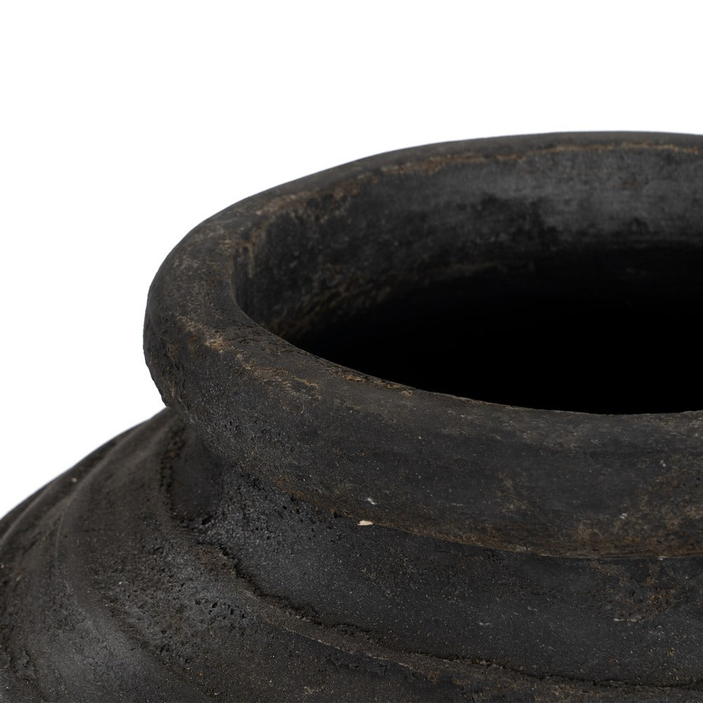 ÁNFORA DECORATIVA GRIS DE FIBRA DE CEMENTO
