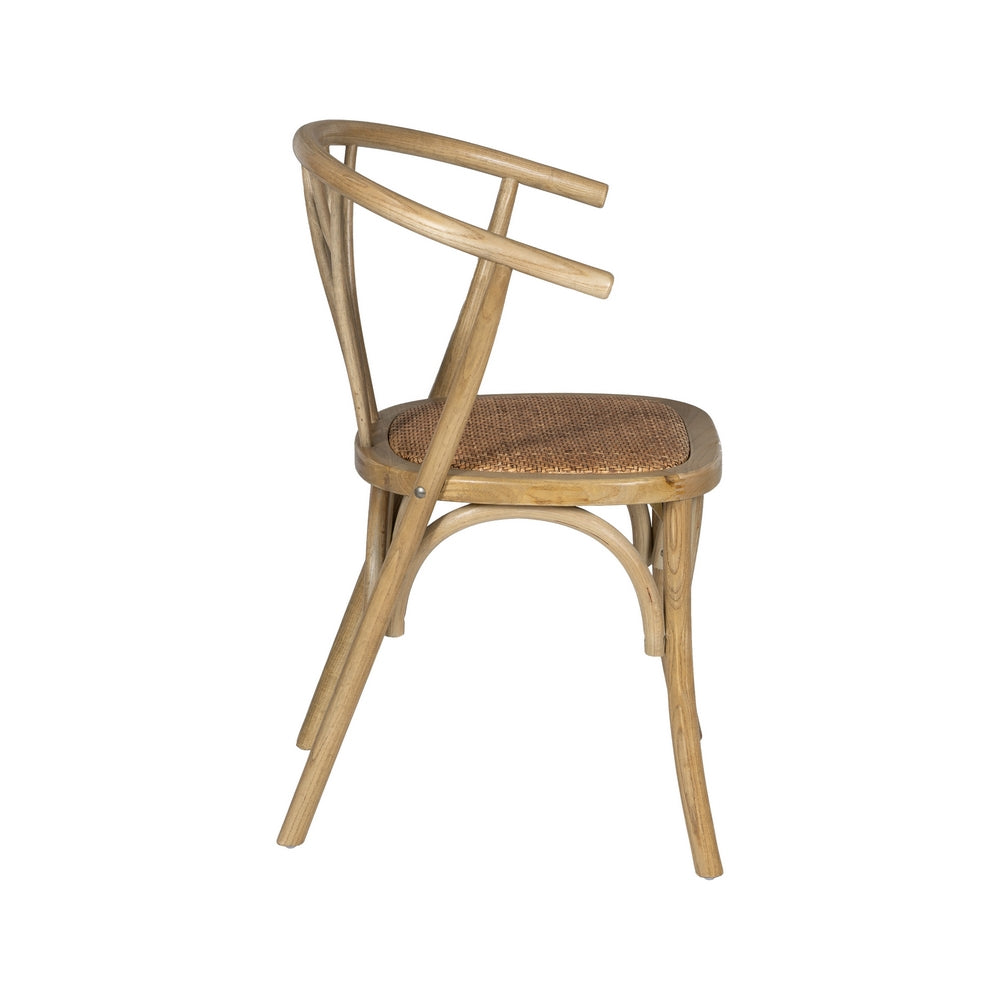 SILLA MADERA DE OLMO / RATÁN