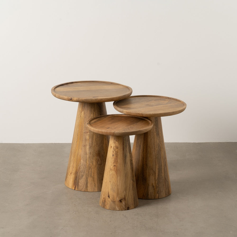 SET MESAS CENTRO MADERA DE MANGO