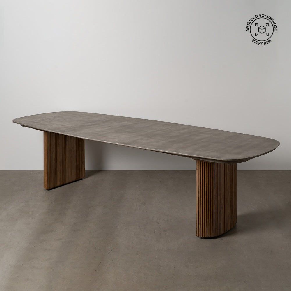 MESA COMEDOR MADERA-MICROCEMENTO