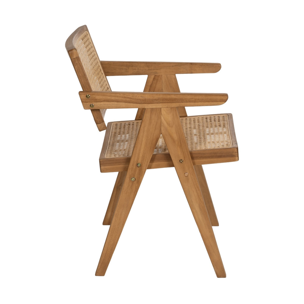 Silla de Teca Natural y Ratán