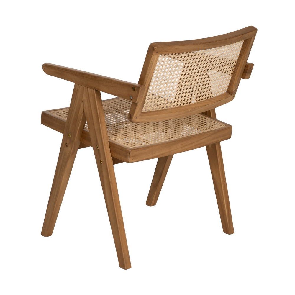 Silla de Teca Natural y Ratán