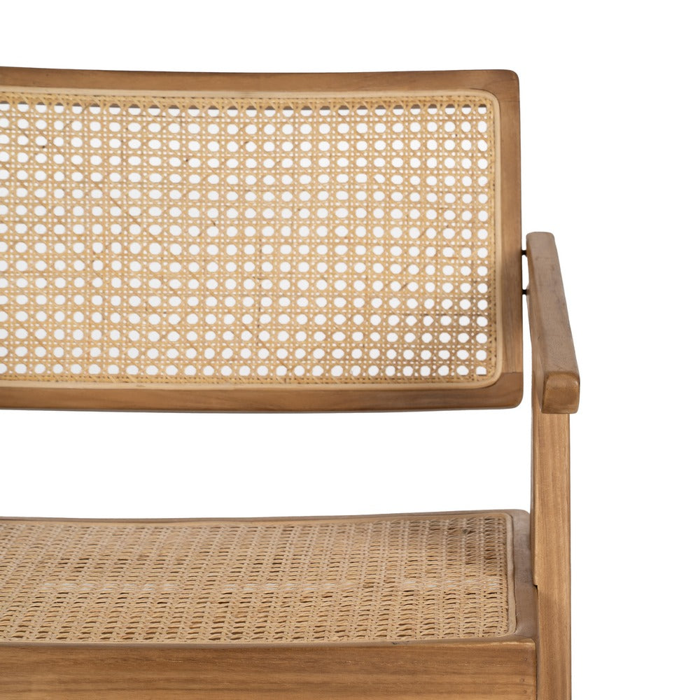 Silla de Teca Natural y Ratán