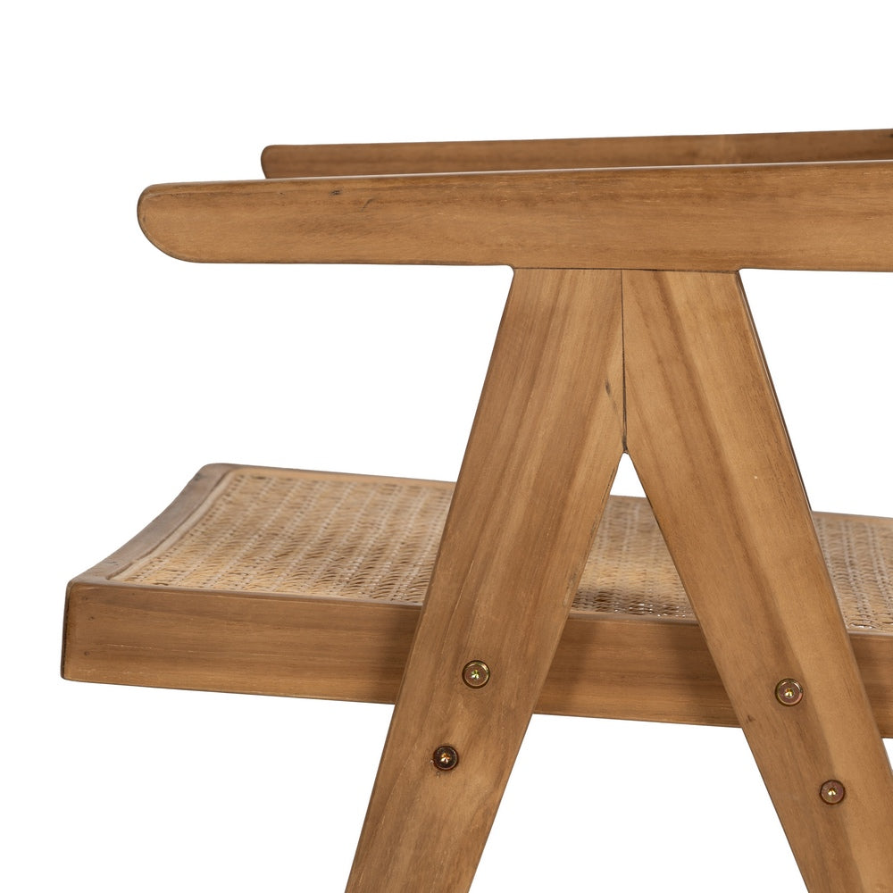 Silla de Teca Natural y Ratán