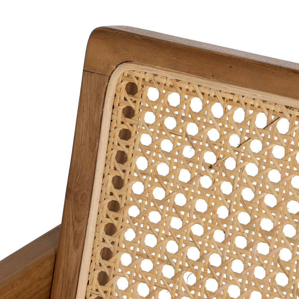 Silla de Teca Natural y Ratán