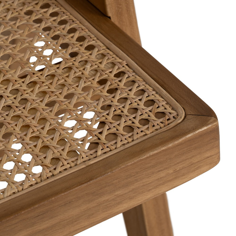 Silla de Teca Natural y Ratán