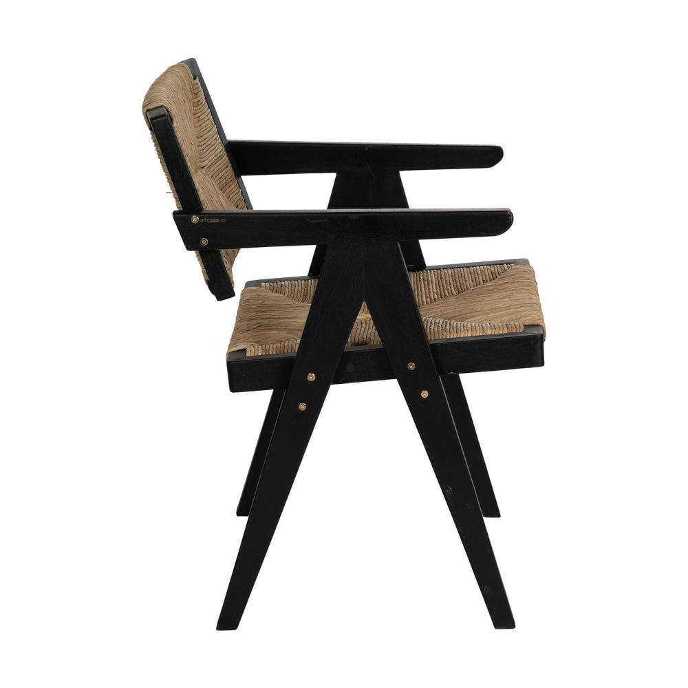 Silla de Teca Negra y Asiento de Pandano Natural