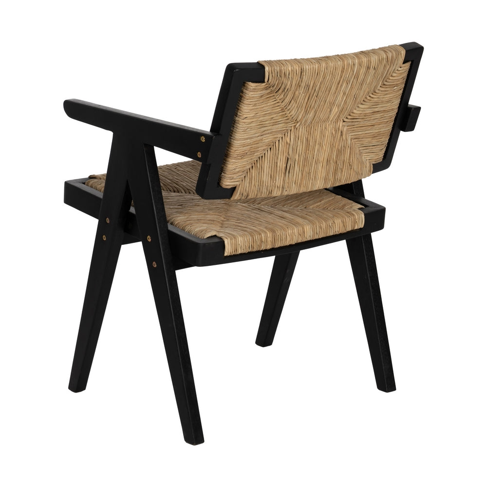 Silla de Teca Negra y Asiento de Pandano Natural