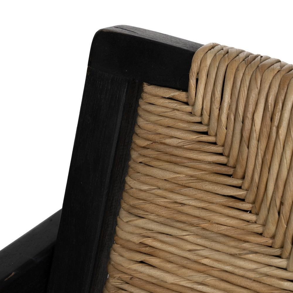Silla de Teca Negra y Asiento de Pandano Natural
