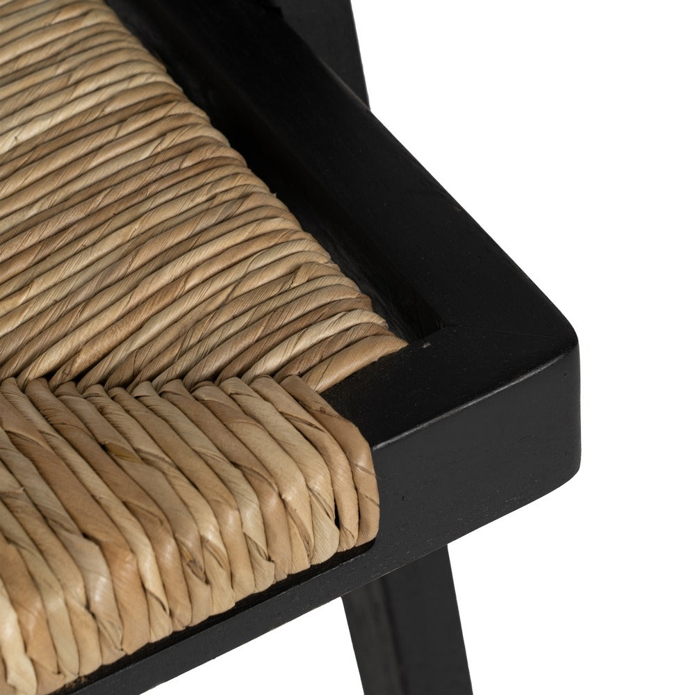 Silla de Teca Negra y Asiento de Pandano Natural