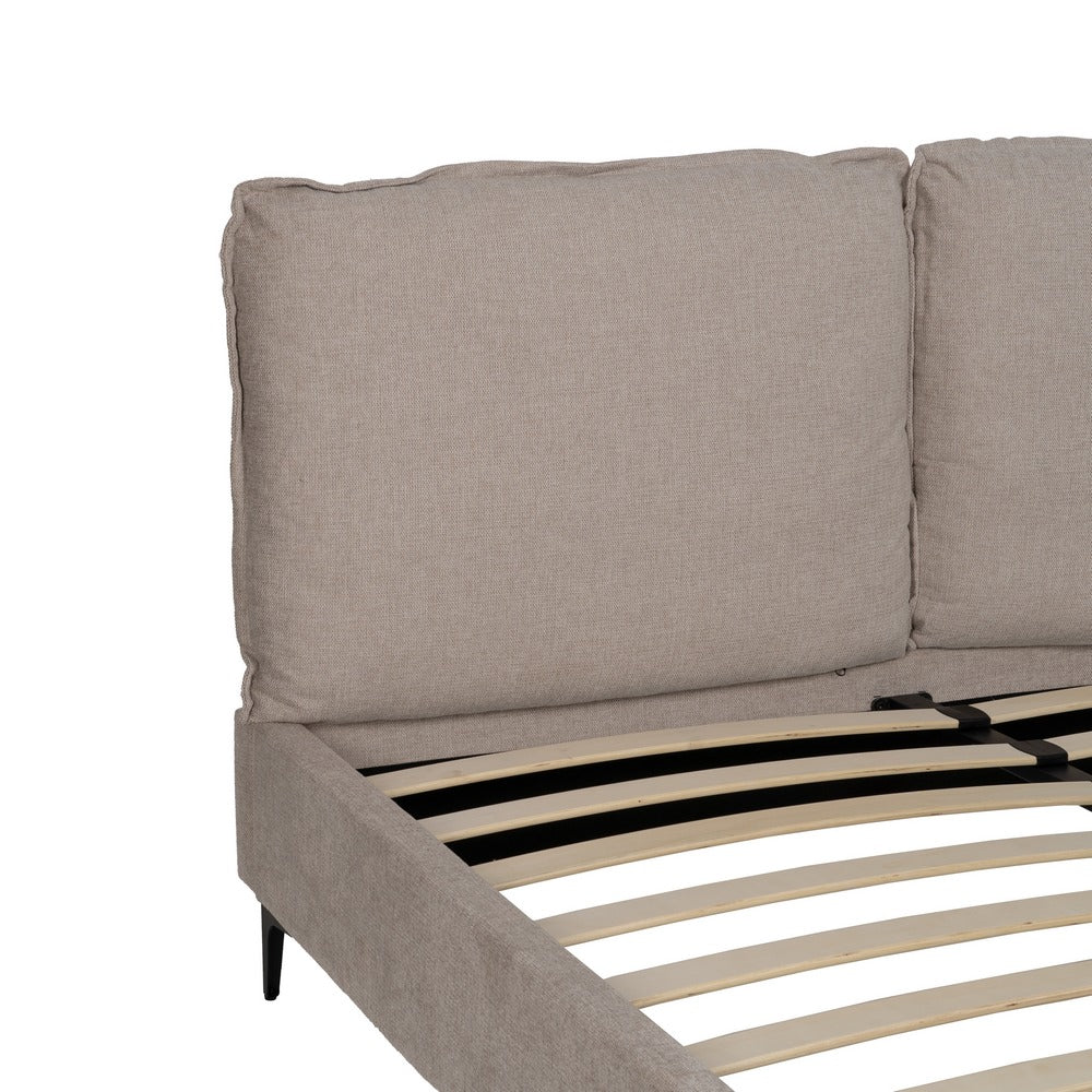 CAMA CON CABECERO BEIGE