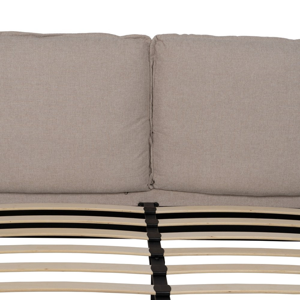 CAMA CON CABECERO BEIGE