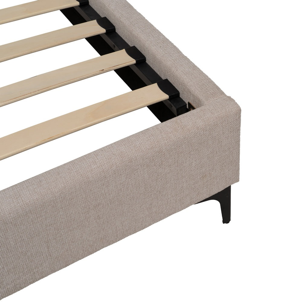 CAMA CON CABECERO BEIGE
