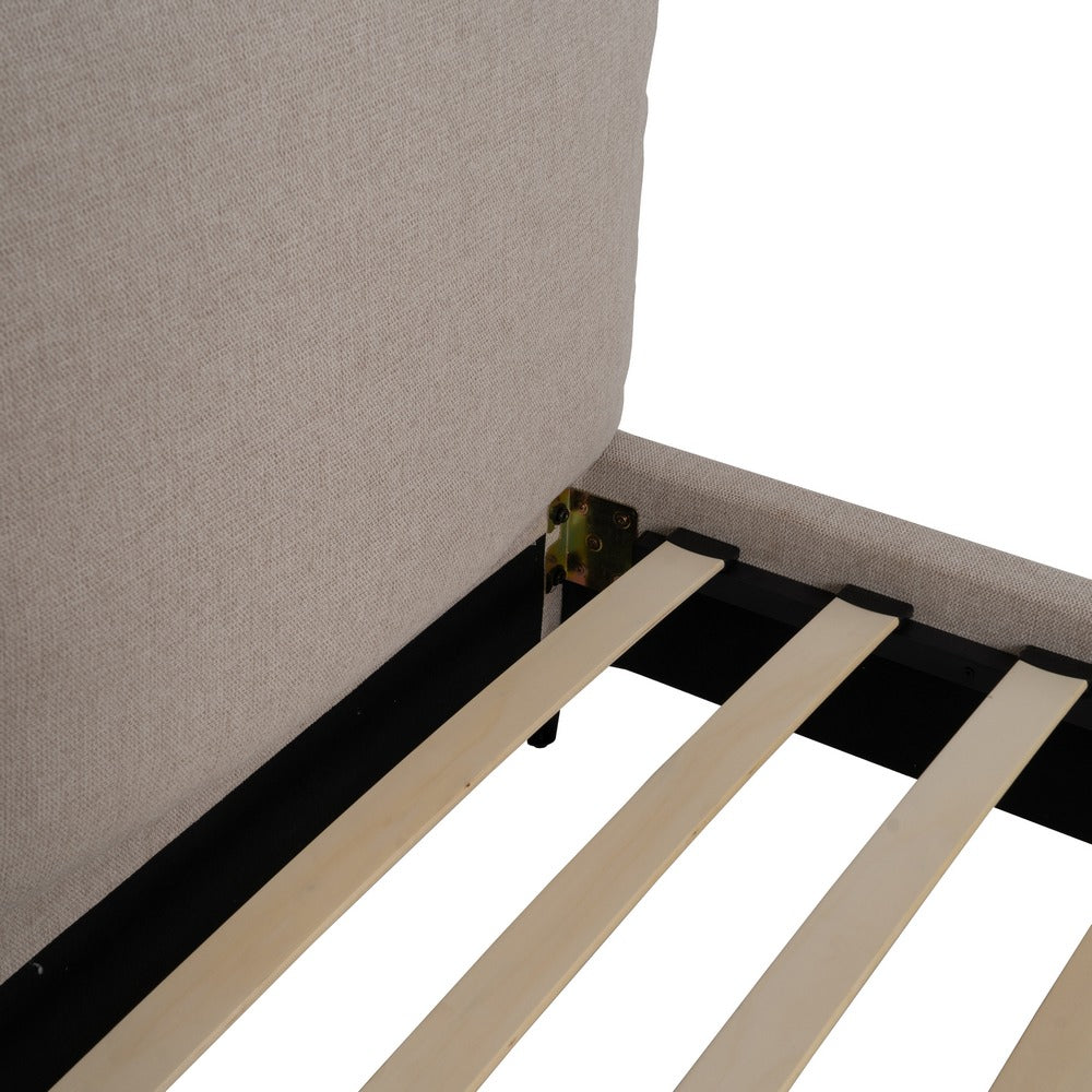 CAMA CON CABECERO BEIGE