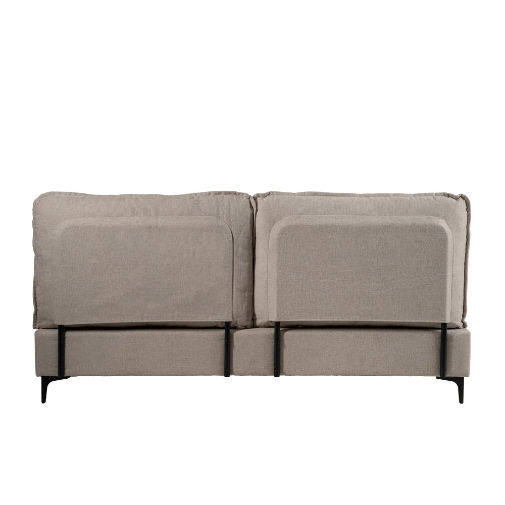 CAMA CON CABECERO BEIGE