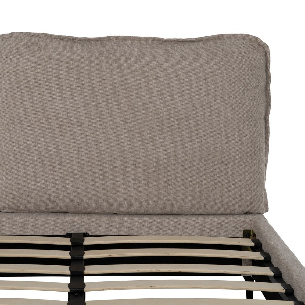 CAMA CON CABECERO BEIGE