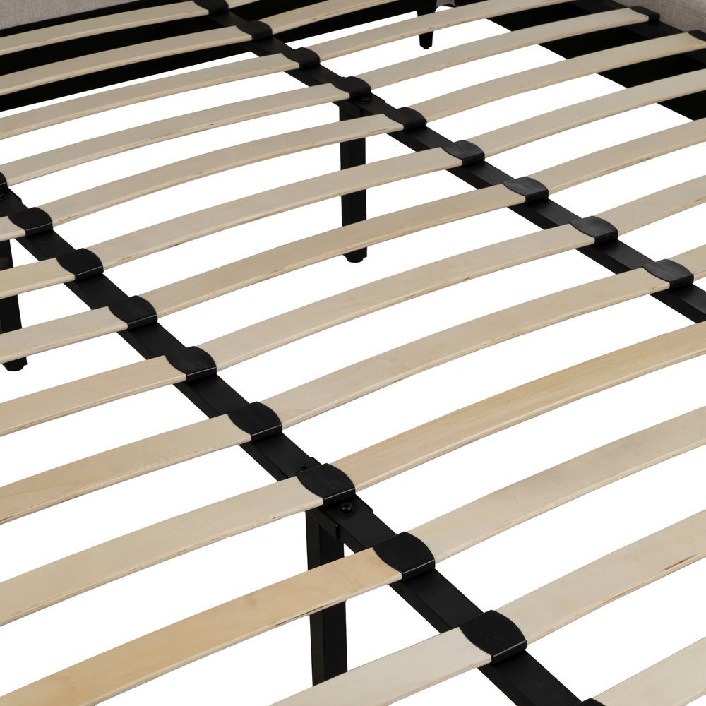 CAMA CON CABECERO BEIGE