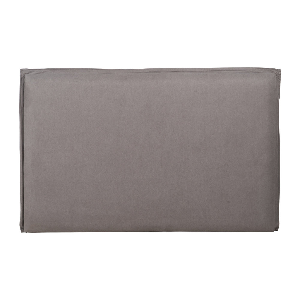 Cabecero entelado color taupe con pespunte francés