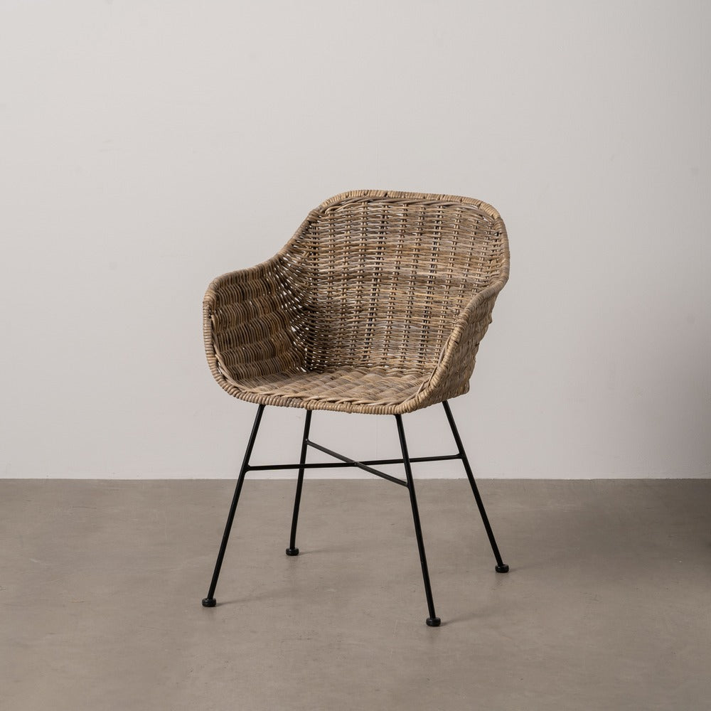 SILLA FIBRA NATURAL / hierro