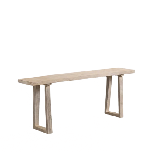 Consola de madera de suar blanco rozado