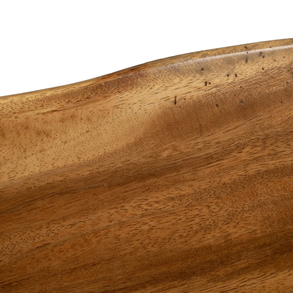 Mesa de comedor de madera de suar natural y patas de hierro