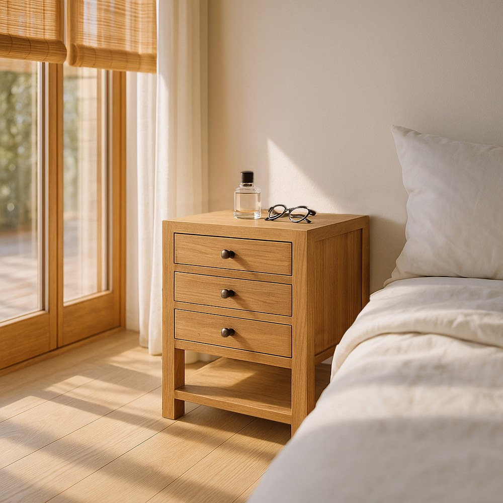Mesita Natural de Madera de Mindi