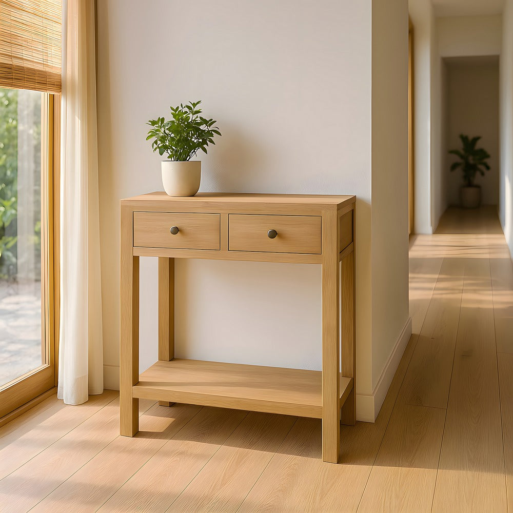 Consola Natural de Madera de Mindi