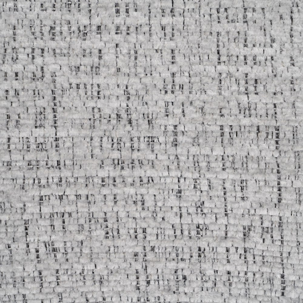 Taburete tapizado gris con estructura metálica