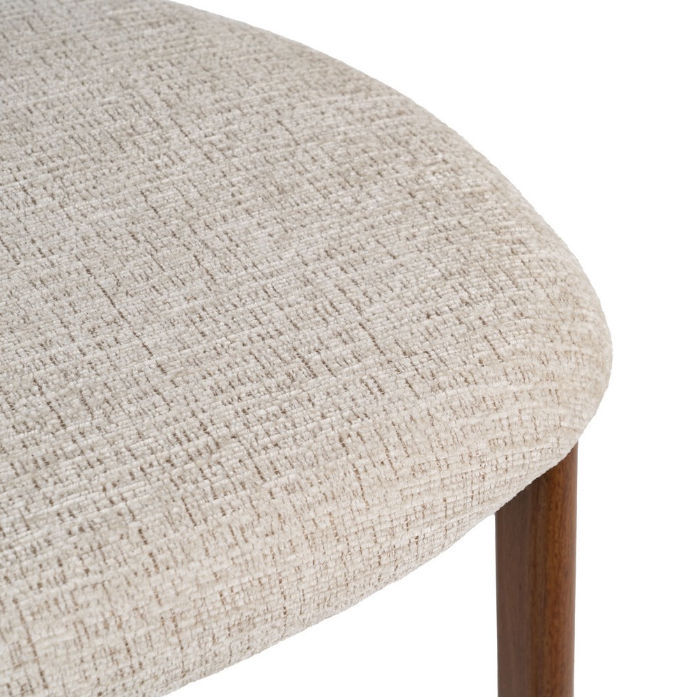 Taburete alto beige en tejido y metal – 75 cm