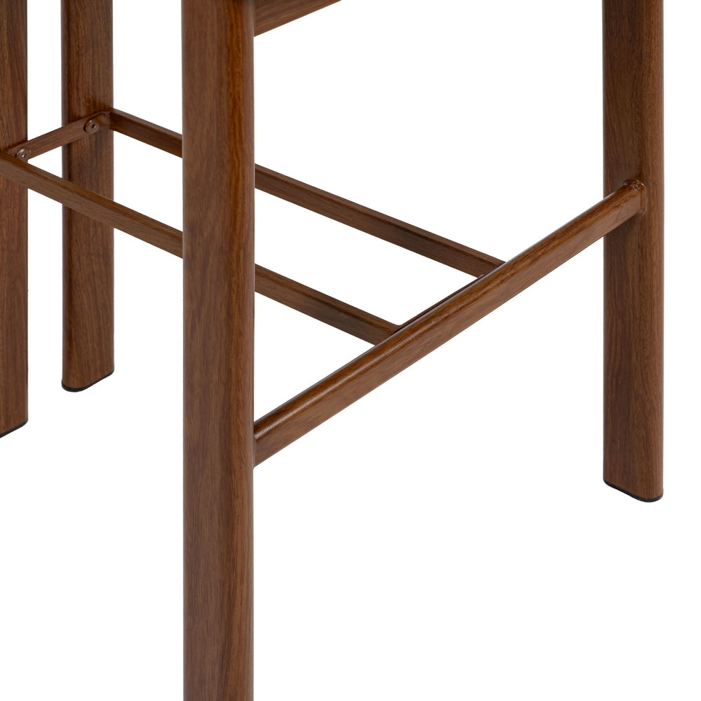 Taburete alto beige en tejido y metal – 75 cm