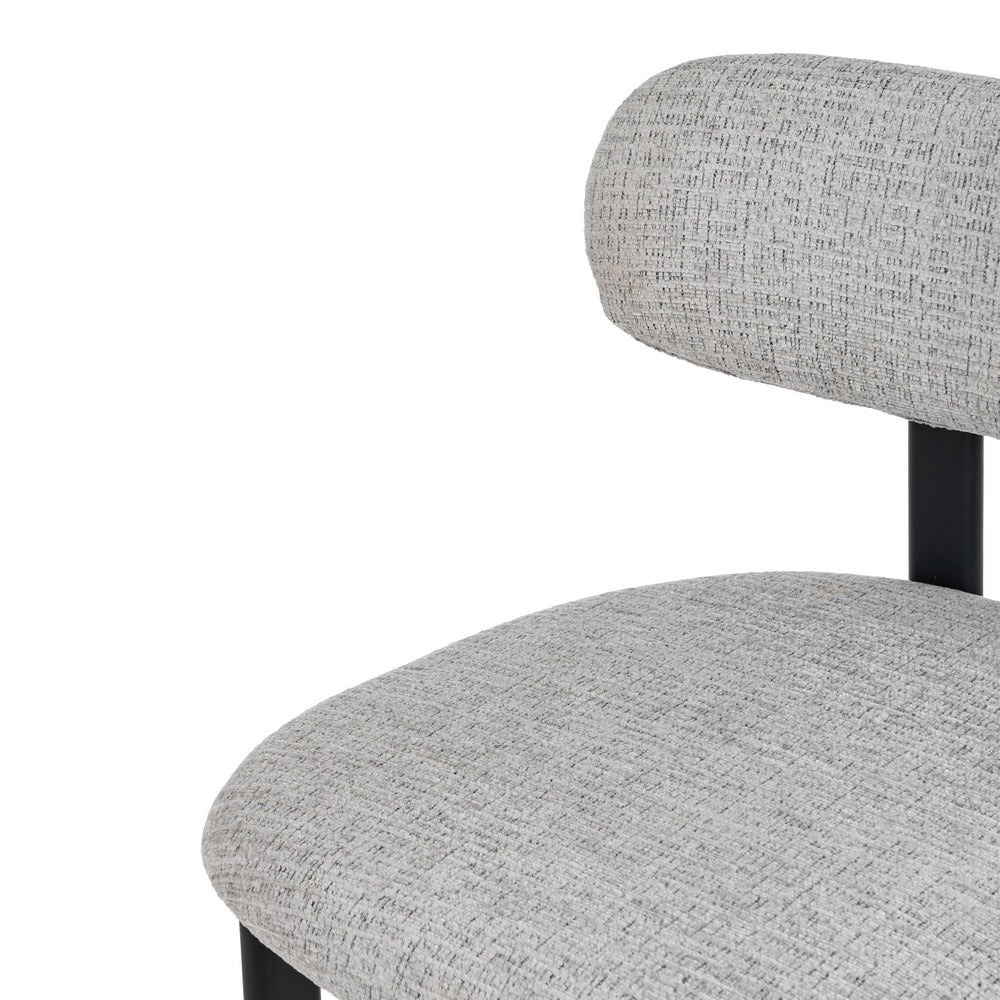 Taburete Alto en Metal y Tejido Gris