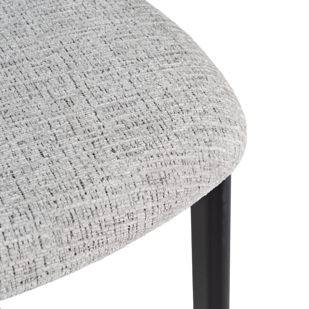 Taburete Alto en Metal y Tejido Gris