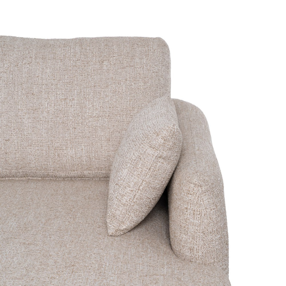 Sofá chaise longue beige en tejido y madera – 240 cm